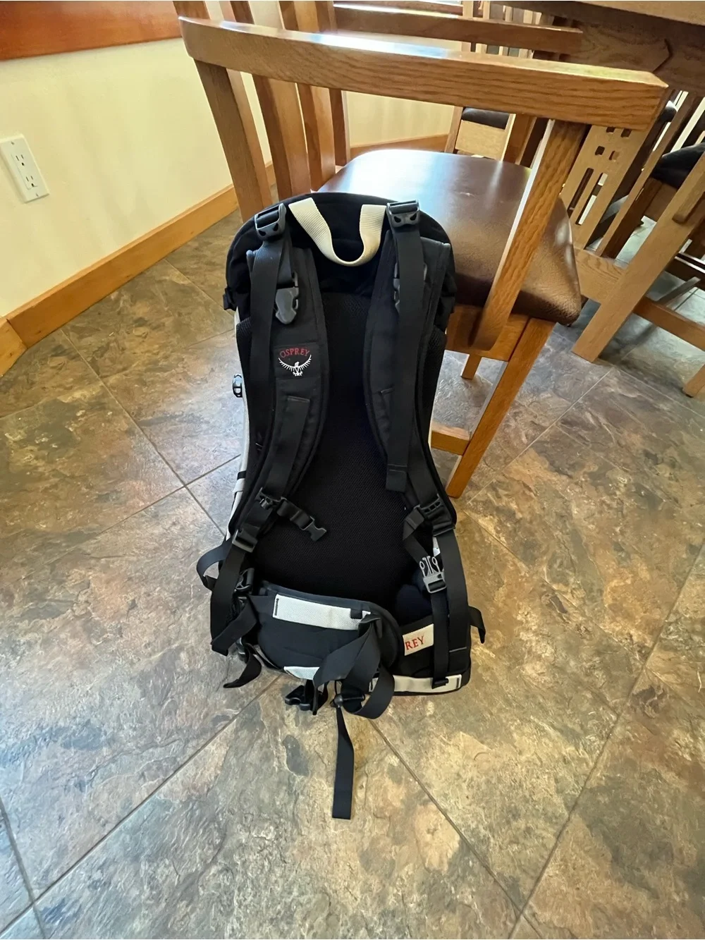 OSPREY Black and Gray Backpack with Red Logo Hydration compatible